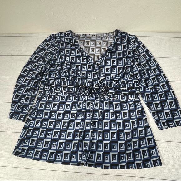JW Blue Abstract Print Shirt Stylish & Unique Design Size XL - Picture 1 of 10